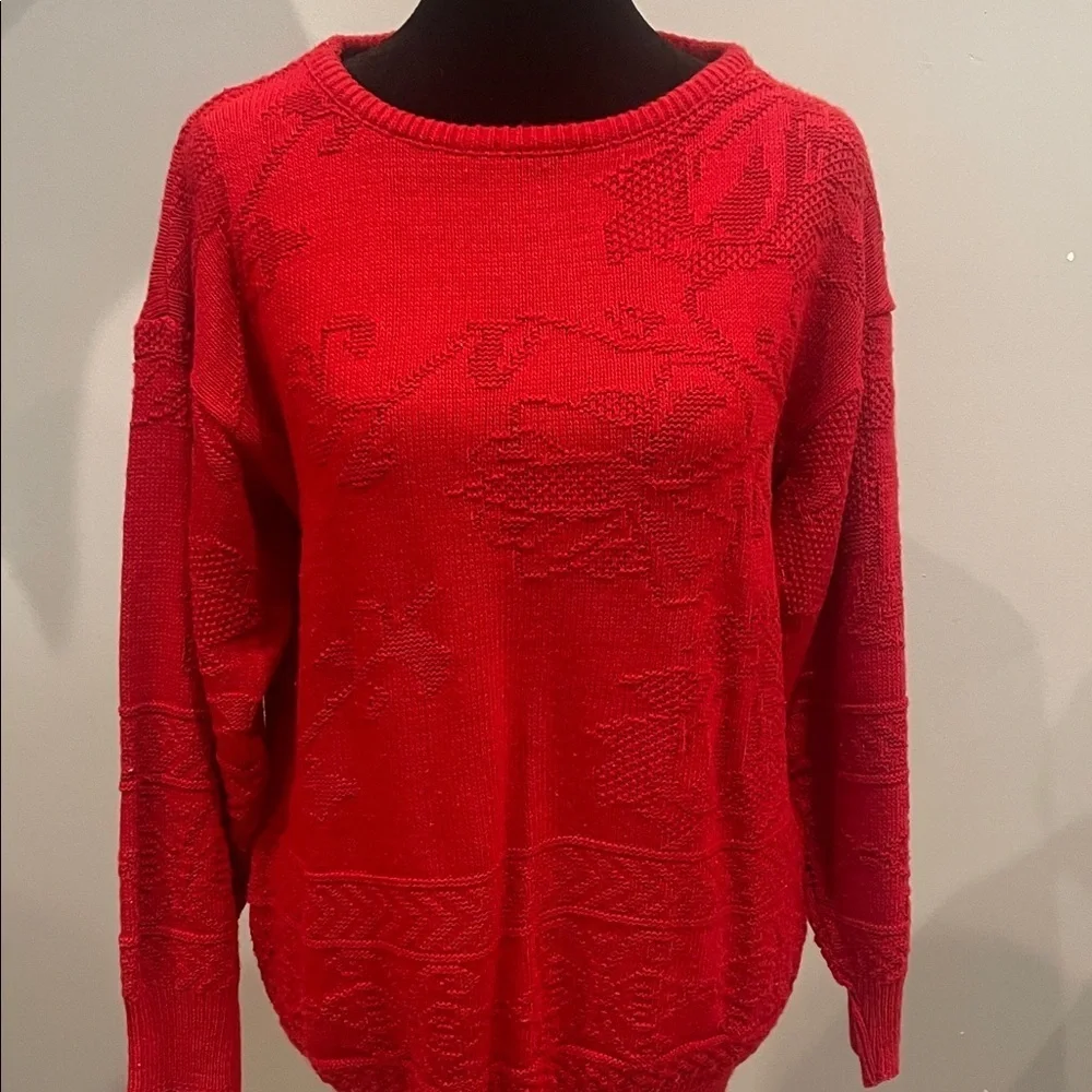 Red Women's Sweater Christmas red vintage medium